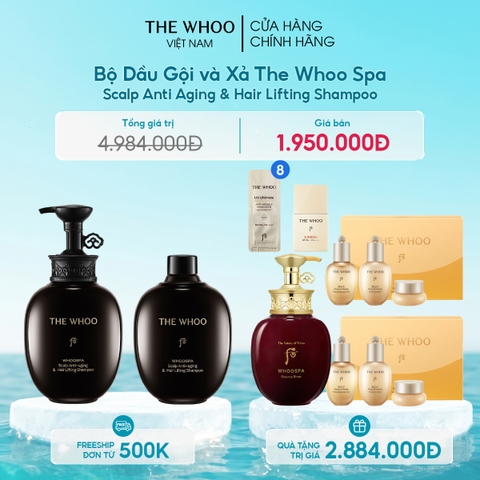 Bộ Dầu Gội Và Dầu Xả Whoo Spa Scalp Aging Lift Shampoo Set