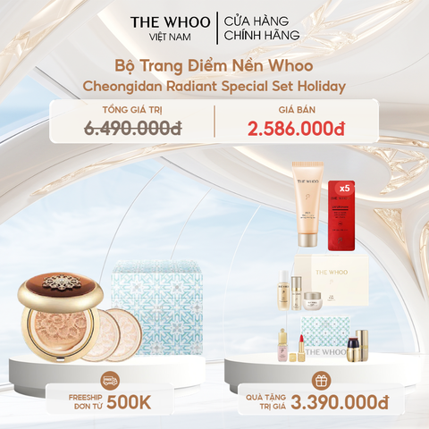 Bộ Trang Điểm Nền Whoo Cheongidan Radiant Special Set Holiday