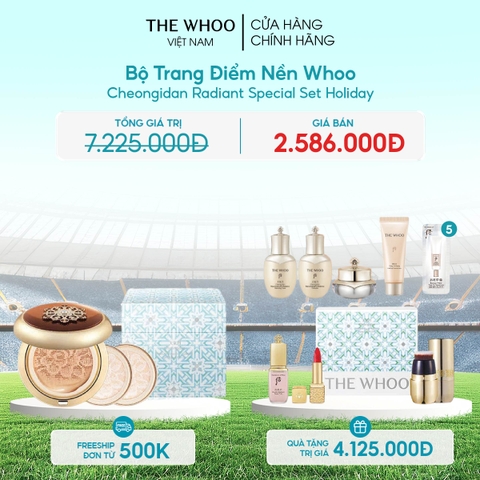 Bộ Trang Điểm Nền Whoo Cheongidan Radiant Special Set Holiday