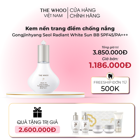 Kem nền trang điểm chống nắng Gongjinhyang Seol Radiant White Sun BB SPF45/PA+++