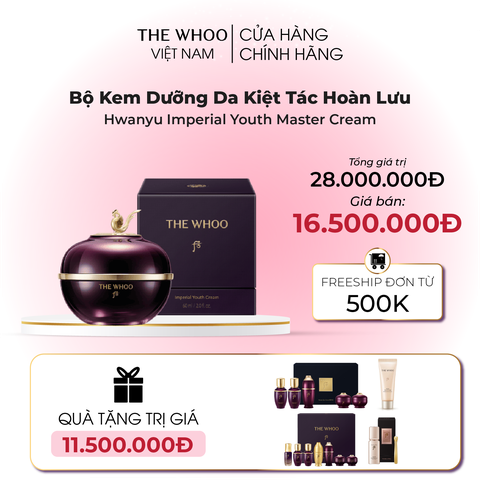 Bộ Dưỡng Da Kiệt Tác Hoàn Lưu Cao Whoo Imperial Youth Master Cream Thế Hệ 5