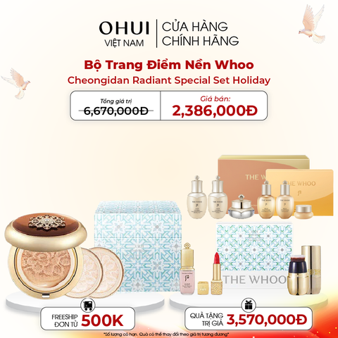 Bộ Trang Điểm Nền Whoo Cheongidan Radiant Special Set Holiday