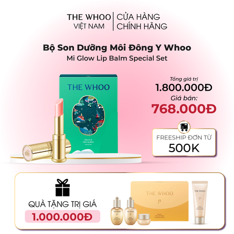 Bộ Son Dưỡng Môi Đông Y Whoo Mi Glow Lip Balm Special Set Holiday