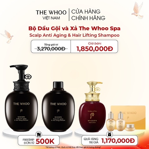 Bộ Sữa Tắm Và Dưỡng Cơ Thể Whoo Spa Scalp Aging Lift Shampoo Set