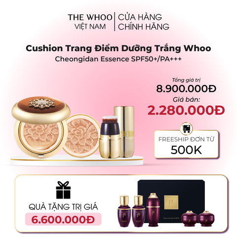 Cushion Trang Điểm Dưỡng Trắng Whoo Cheongidan Essence SPF50+/PA+++