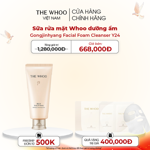 Sữa rửa mặt Whoo dưỡng ẩm Gongjinhyang Facial Foam Cleanser