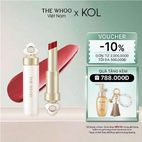 Bộ Son Dưỡng Môi Đông Y Whoo Mi Glow Lip Balm Set Peony Coral