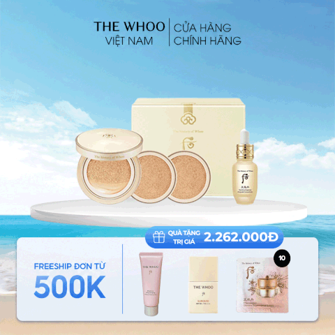 Bộ Cushion Trang Điểm Whoo Gongjinhyang Mi Luxury Golden Cushion Glow