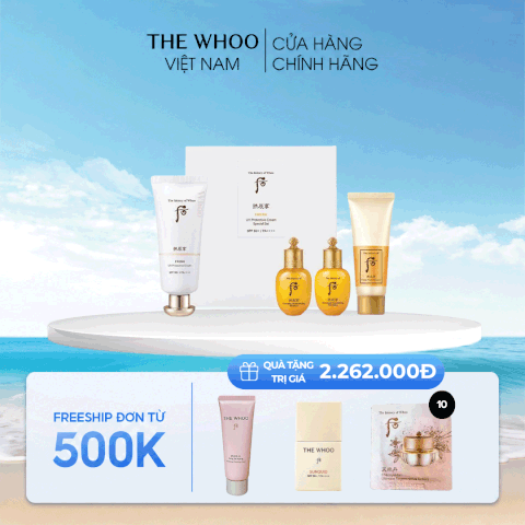 Bộ Kem Chống Nắng Whoo Gongjinhyang Fresh Sun Cream SPF50+/PA++++