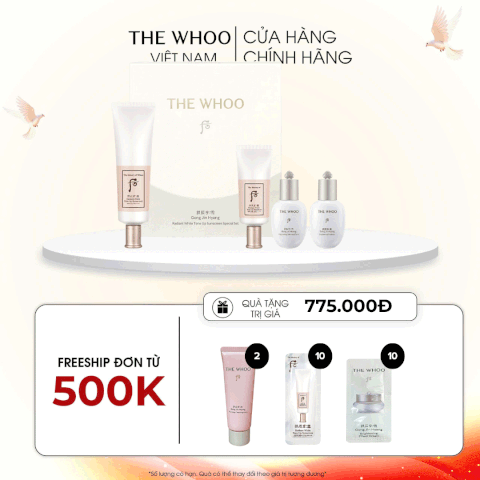 Bộ Kem chống nắng Whoo nâng tông Gongjinhyang Seol Radiant White Tone Up Sunscreen