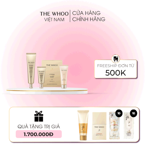 Bộ Kem chống nắng Whoo Vàng Anti Wrinkle Sunscreen Set Y25