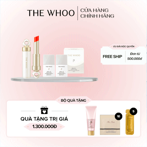 Bộ Son Dưỡng Môi Đông Y Whoo Mi Glow Lip Balm Set Peony Coral