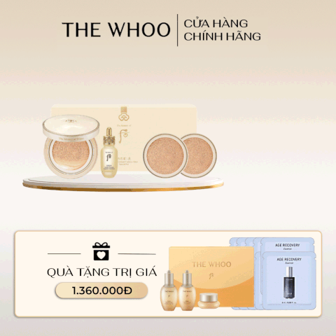 Bộ Cushion Trang Điểm Whoo Gongjinhyang Mi Luxury Golden Cushion Glow