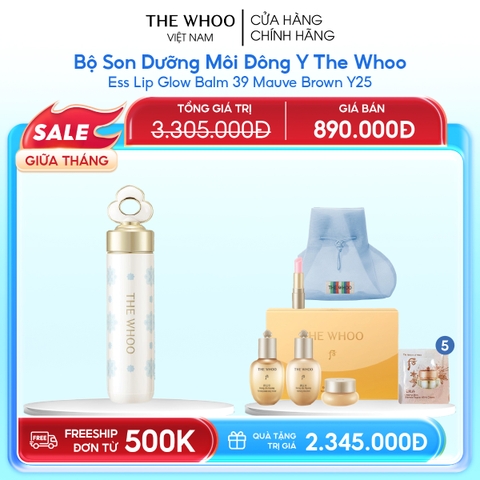 Bộ Son Dưỡng Môi Đông Y The Whoo Ess Lip Glow Balm 39 Mauve Brown Y25