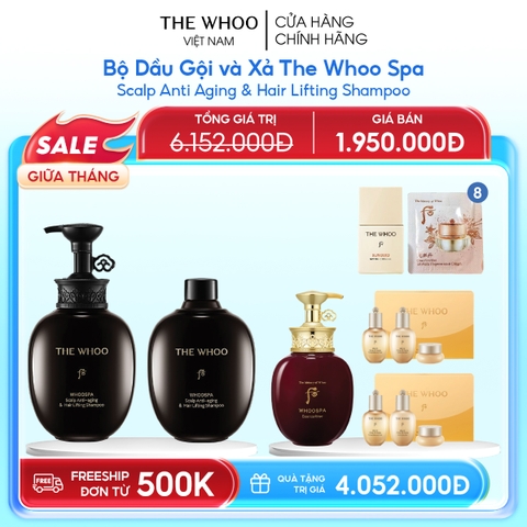 Bộ Dầu Gội Và Dầu Xả Whoo Spa Scalp Aging Lift Shampoo Set