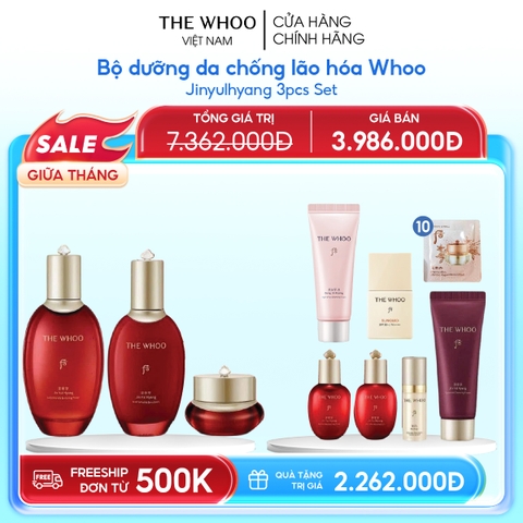 Bộ dưỡng da chống lão hóa Whoo Jinyulhyang 3pcs