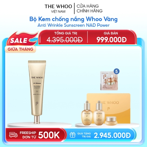 Kem chống nắng Whoo Vàng Anti Wrinkle Sunscreen NAD Power