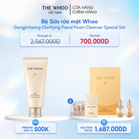 Bộ Sữa rửa mặt Whoo Gongjinhyang Clarifying Facial Foam Cleanser Special Set