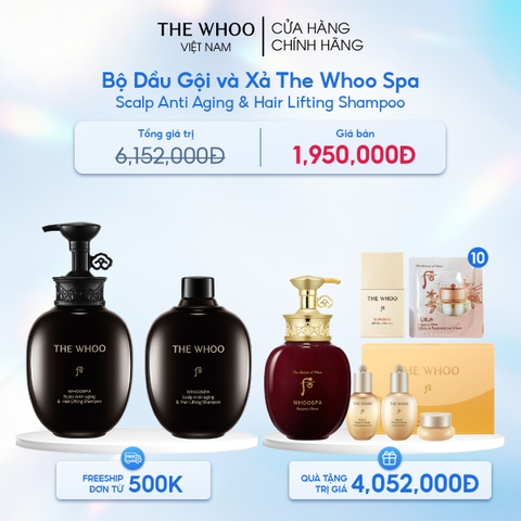 Bộ Dầu Gội Và Dầu Xả Whoo Spa Scalp Aging Lift Shampoo Set