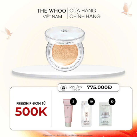 Cushion trang điểm dưỡng trắng Gongjinhyang Seol Radiant White Moisture Cushion Foundation SPF50+,PA+++