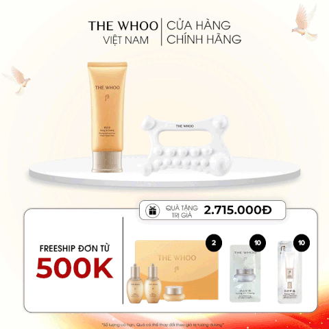 Mặt nạ ngủ Whoo vàng Gongjinhyang Firming Neck and Face Protein Repair Mask