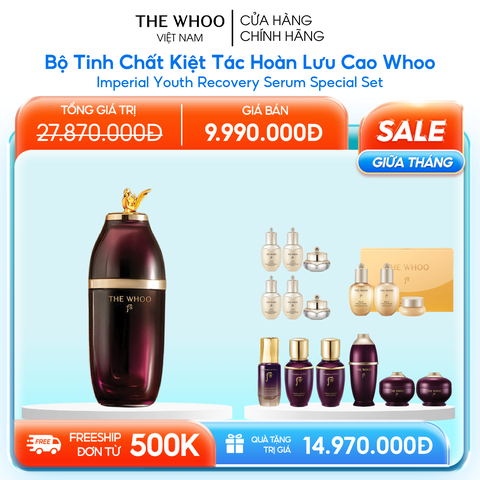 Bộ Tinh Chất Kiệt Tác Hoàn Lưu Cao Whoo Imperial Youth Recovery Serum Special Set