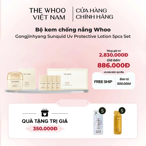 Bộ kem chống nắng Whoo Gongjinhyang Sunquid Uv Protective Lotion
