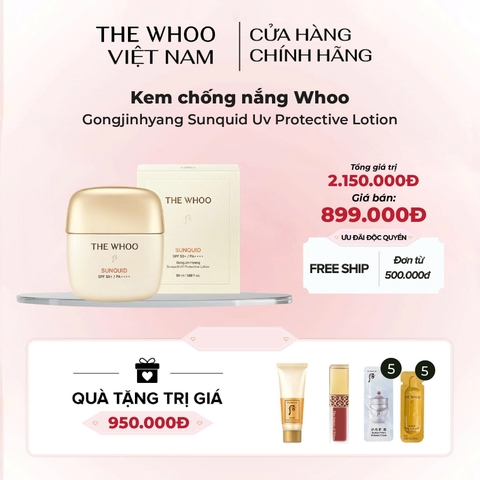 Kem chống nắng Whoo Gongjinhyang Sunquid Uv Protective Lotion