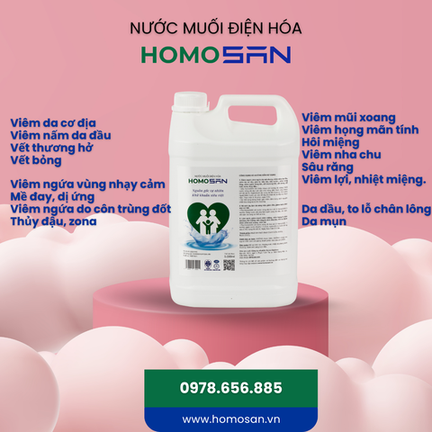 Nước muối điện hóa HomoSAN loại can 5000ml