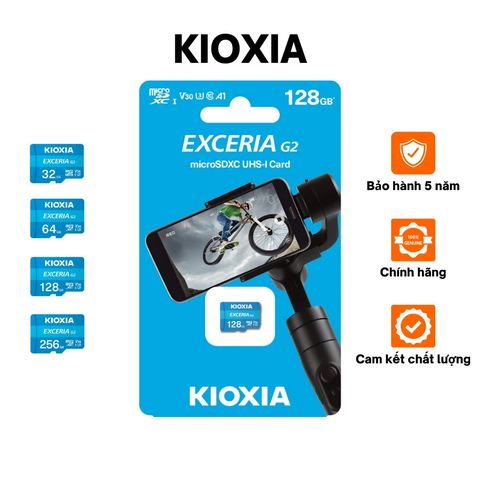 Thẻ nhớ microSD KIOXIA Exceria G2 CL10 UHS-I U3 V30 Ghi hình 4K