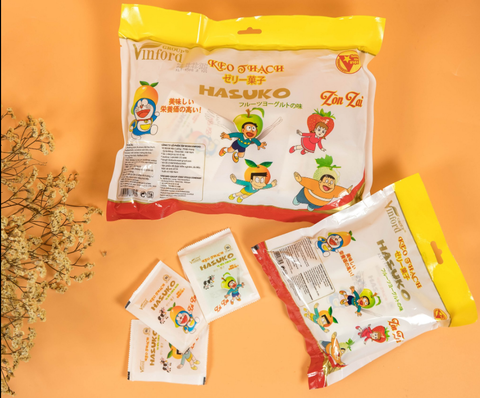 Kẹo thạch Hasuko Vị Dâu, Cam, Dưa, Xoài, Táo - 450g