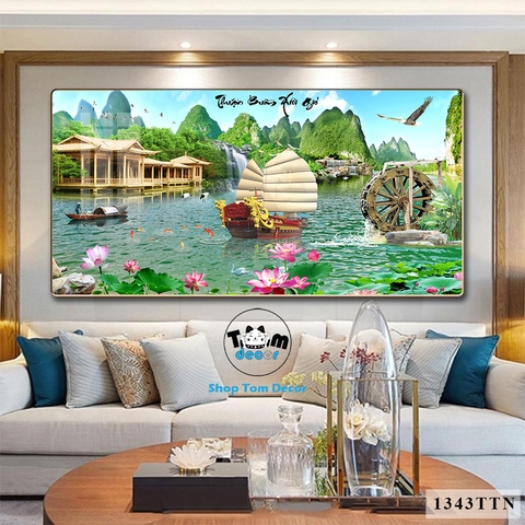 Tranh Tráng Gương Thuận Buồm Xuôi Gió Phong Thuỷ May Mắn Cho Gia Chủ - Mẫu 1343TTN