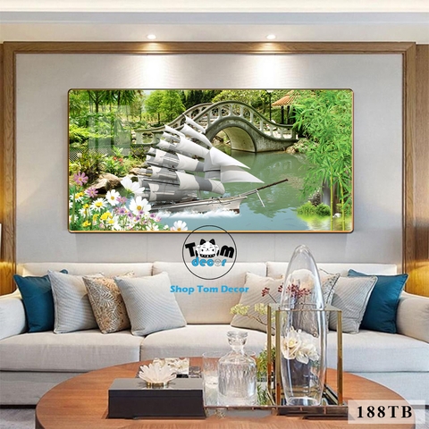 Tranh Tráng Gương Thuận Buồm Xuôi Gió Phong Thuỷ May Mắn Cho Gia Chủ - Mẫu 188TB