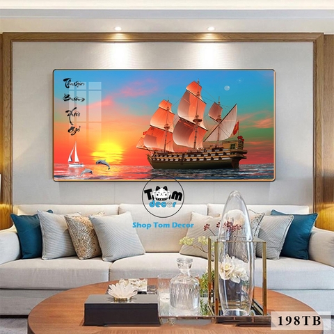 Tranh Tráng Gương Thuận Buồm Xuôi Gió Phong Thuỷ May Mắn Cho Gia Chủ - Mẫu 198TB