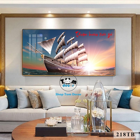 Tranh Tráng Gương Thuận Buồm Xuôi Gió Phong Thuỷ May Mắn Cho Gia Chủ - Mẫu 218TB