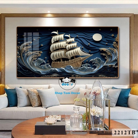 Tranh Tráng Gương Thuận Buồm Xuôi Gió Phong Thuỷ May Mắn Cho Gia Chủ - Mẫu 2212TB