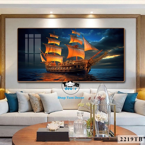 Tranh Tráng Gương Thuận Buồm Xuôi Gió Phong Thuỷ May Mắn Cho Gia Chủ - Mẫu 2219TB