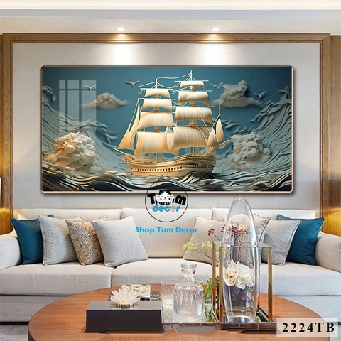 Tranh Tráng Gương Thuận Buồm Xuôi Gió Phong Thuỷ May Mắn Cho Gia Chủ - Mẫu 2224TB