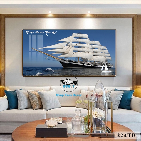 Tranh Tráng Gương Thuận Buồm Xuôi Gió Phong Thuỷ May Mắn Cho Gia Chủ - Mẫu 224TB