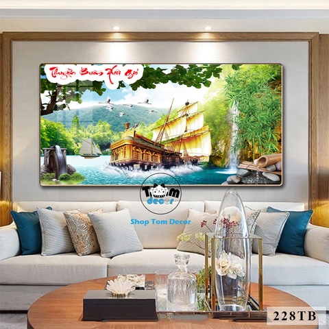 Tranh Tráng Gương Thuận Buồm Xuôi Gió Phong Thuỷ May Mắn Cho Gia Chủ - Mẫu 228TB
