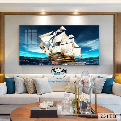 Tranh Tráng Gương Thuận Buồm Xuôi Gió Phong Thuỷ May Mắn Cho Gia Chủ - Mẫu 231TB