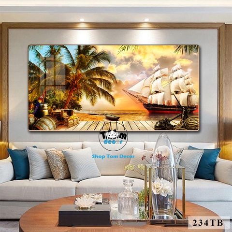 Tranh Tráng Gương Thuận Buồm Xuôi Gió Phong Thuỷ May Mắn Cho Gia Chủ - Mẫu 234TB