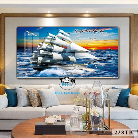 Tranh Tráng Gương Thuận Buồm Xuôi Gió Phong Thuỷ May Mắn Cho Gia Chủ - Mẫu 238TB