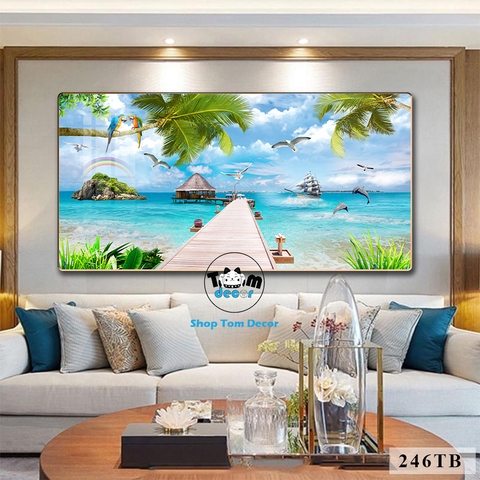 Tranh Tráng Gương Thuận Buồm Xuôi Gió Phong Thuỷ May Mắn Cho Gia Chủ - Mẫu 246TB