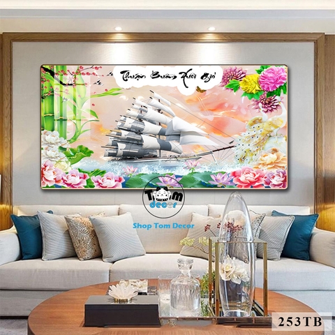 Tranh Tráng Gương Thuận Buồm Xuôi Gió Phong Thuỷ May Mắn Cho Gia Chủ - Mẫu 253TB