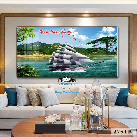 Tranh Tráng Gương Thuận Buồm Xuôi Gió Phong Thuỷ May Mắn Cho Gia Chủ - Mẫu 275TB