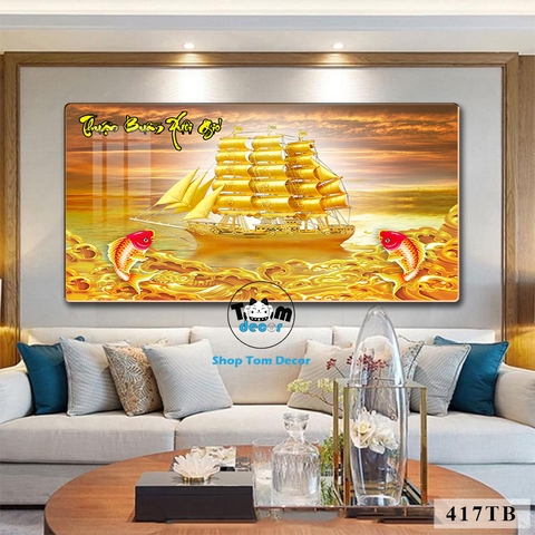 Tranh Tráng Gương Thuận Buồm Xuôi Gió Phong Thuỷ May Mắn Cho Gia Chủ - Mẫu 417TB