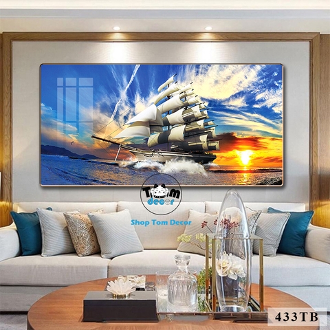 Tranh Tráng Gương Thuận Buồm Xuôi Gió Phong Thuỷ May Mắn Cho Gia Chủ - Mẫu 433TB