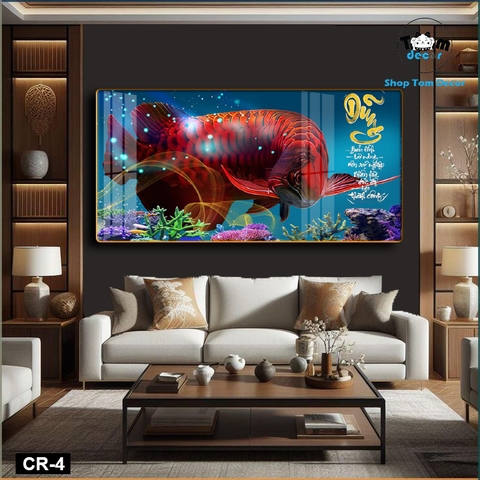 Tranh Tráng Gương Cá Rồng Phong Thủy Cao Cấp - CR04