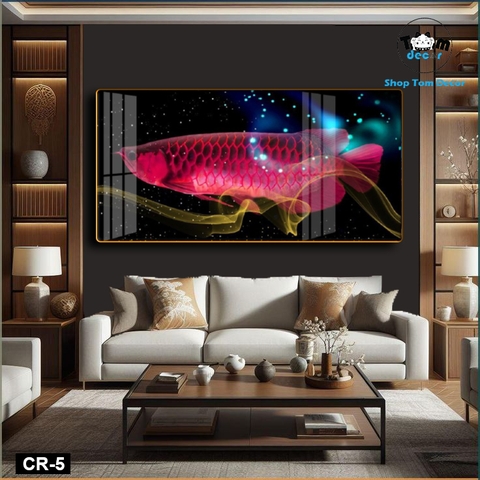 Tranh Tráng Gương Cá Rồng Phong Thủy Cao Cấp - CR05